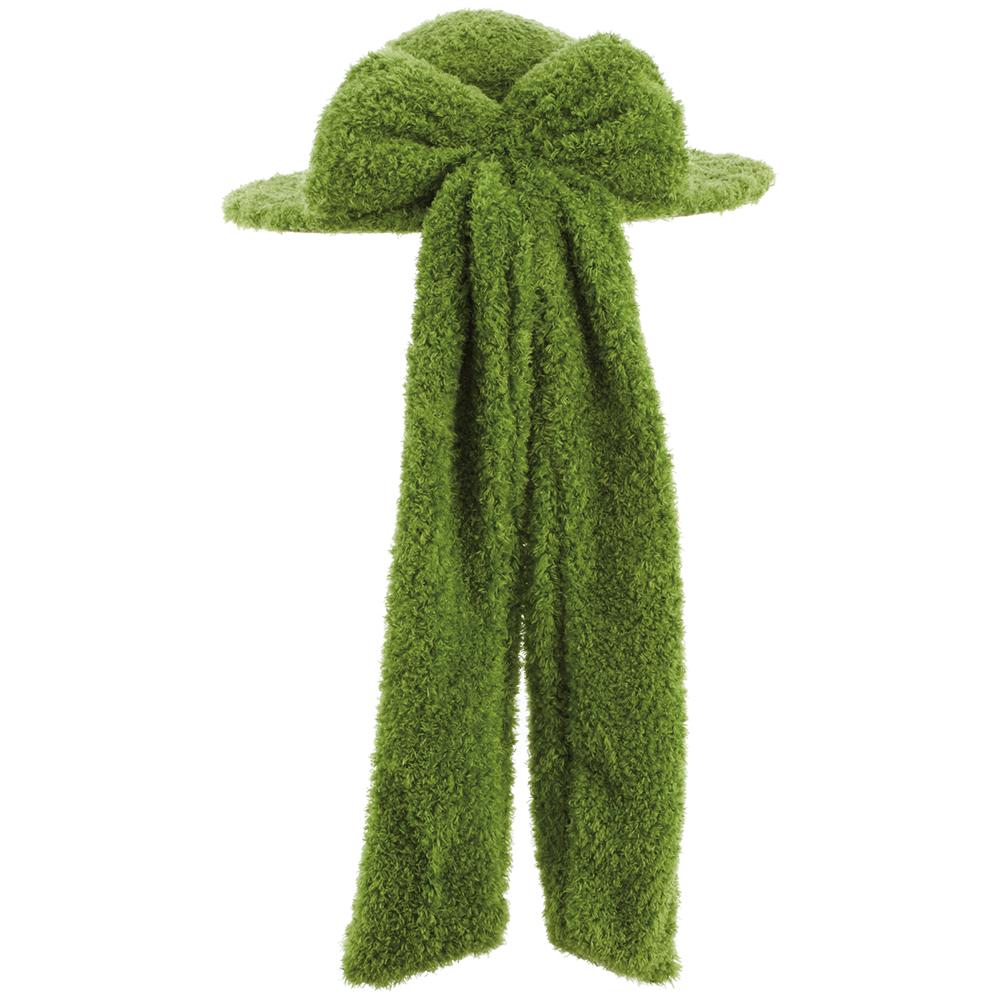 5"FURRY MOSS HAT GREEN - Burlap and Bling Decor