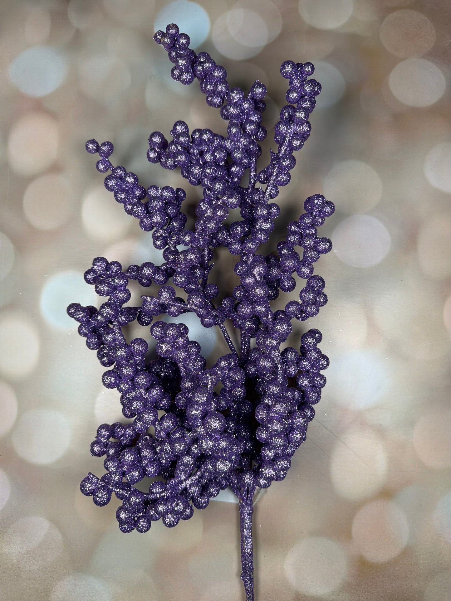 27"L GLITTER BERRY SPRAY LAVENDER - Burlap and Bling Decor