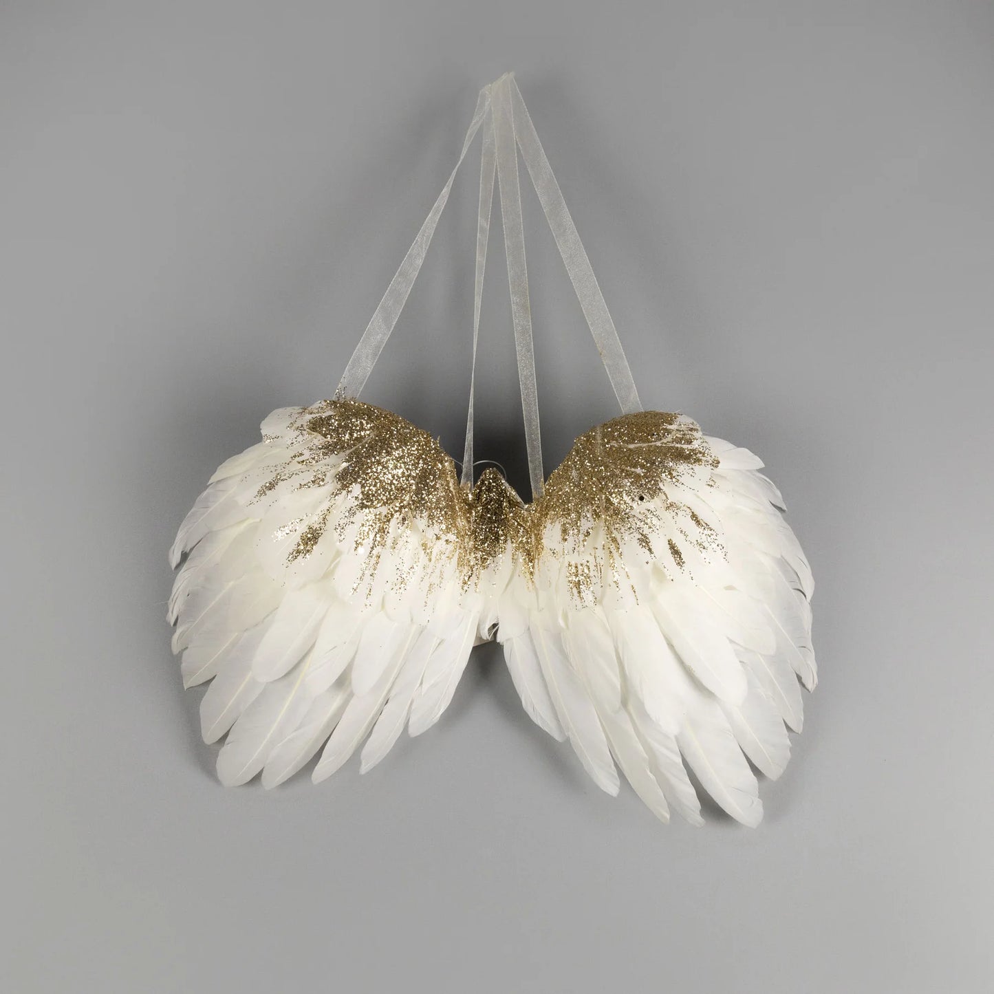 11" x 7" WINGS GOLD WITH WHITE FEATHERS