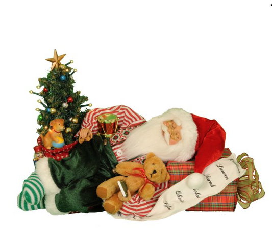 Lighted Napping Santa - Burlap and Bling Decor