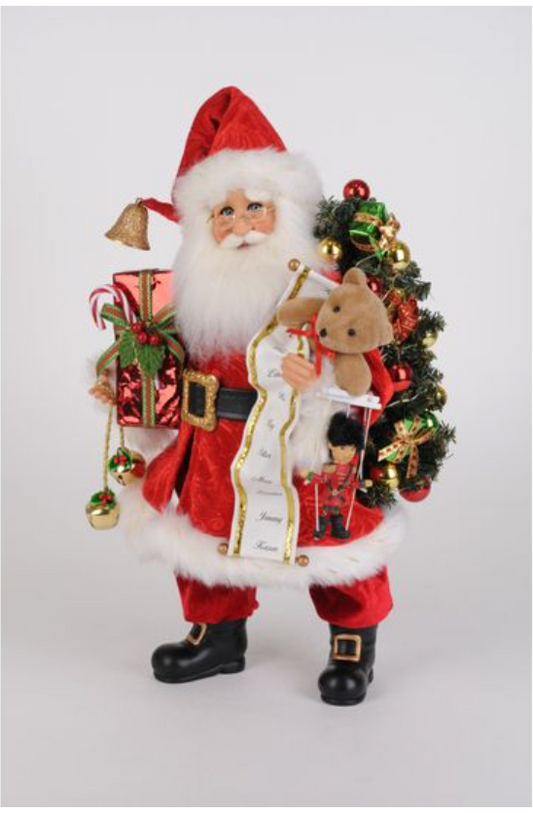 Lighted Good Tidings Santa - Burlap and Bling Decor