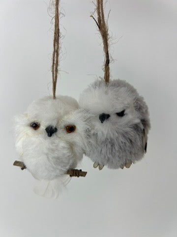 Baby Owl Ornament 3" Brown or White
