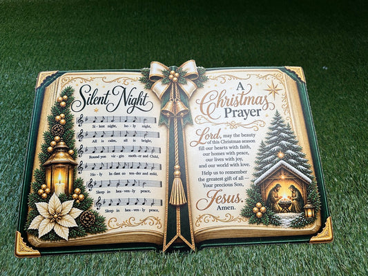 Green Silent Night Music Book 12 x 16.5"
