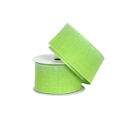 Vibrant Green Hombre Glitter Ribbon 2.5" x 10yd - Burlap and Bling Decor