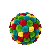 Colorful Mini Pom Pom Ball Ornament 4.25"