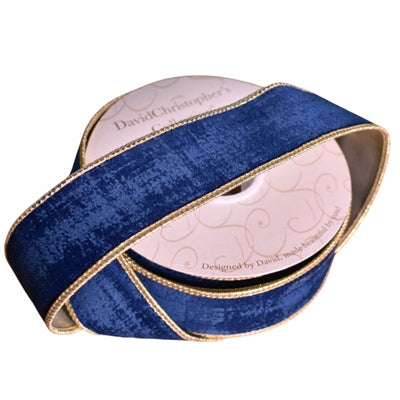 Textured Navy Blue Velvet Ribbon 1.5" x 10yd