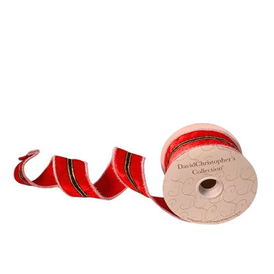 2.5"X10YD Santa Suit Velvet Ribbon - Burlap and Bling Decor