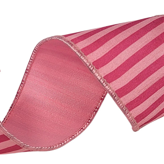 2.5'' X 10 YD Spring Pink Stripe - Burlap and Bling Decor