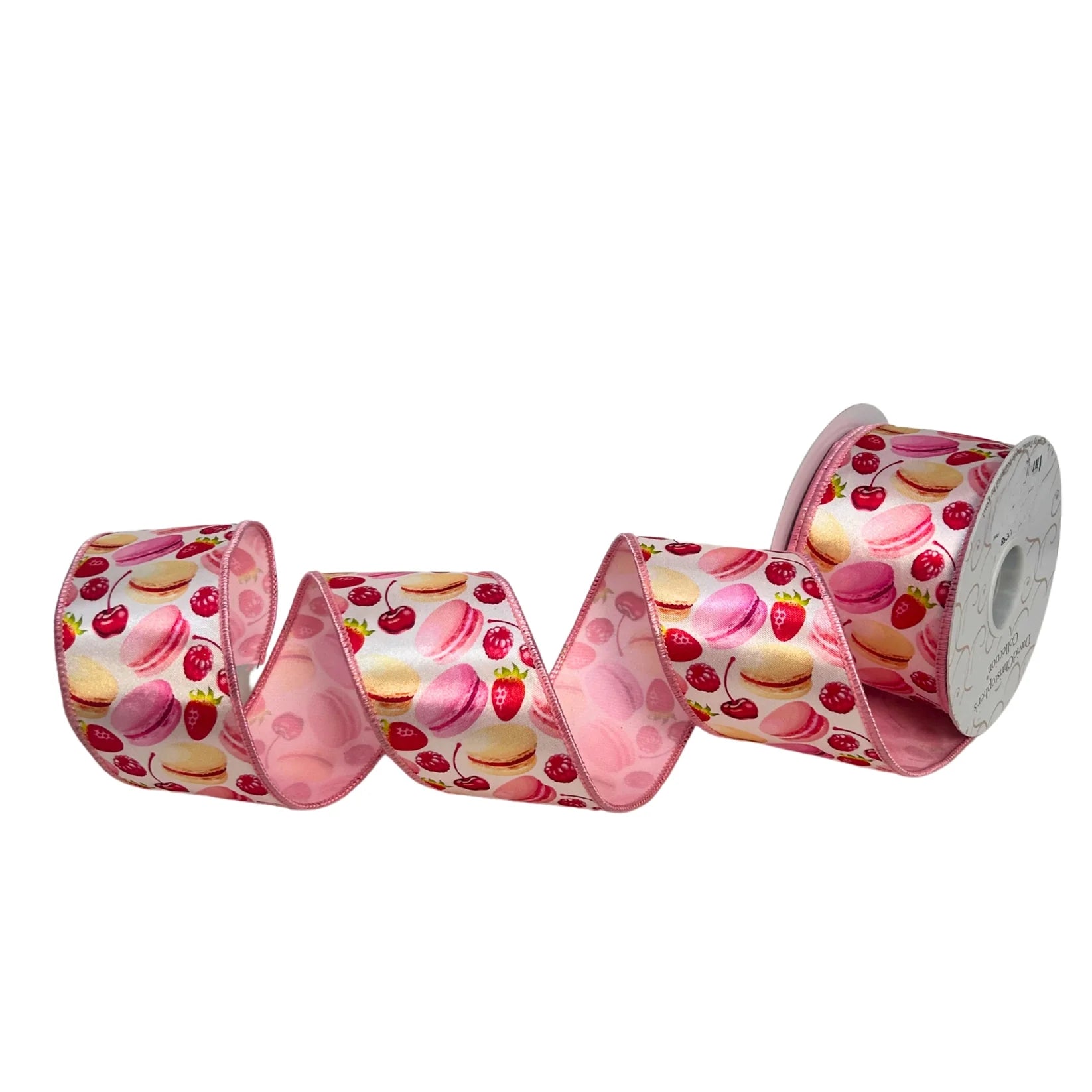 2.5" x 10yd Pastel Macaron Print Wired Ribbon - Burlap and Bling Decor