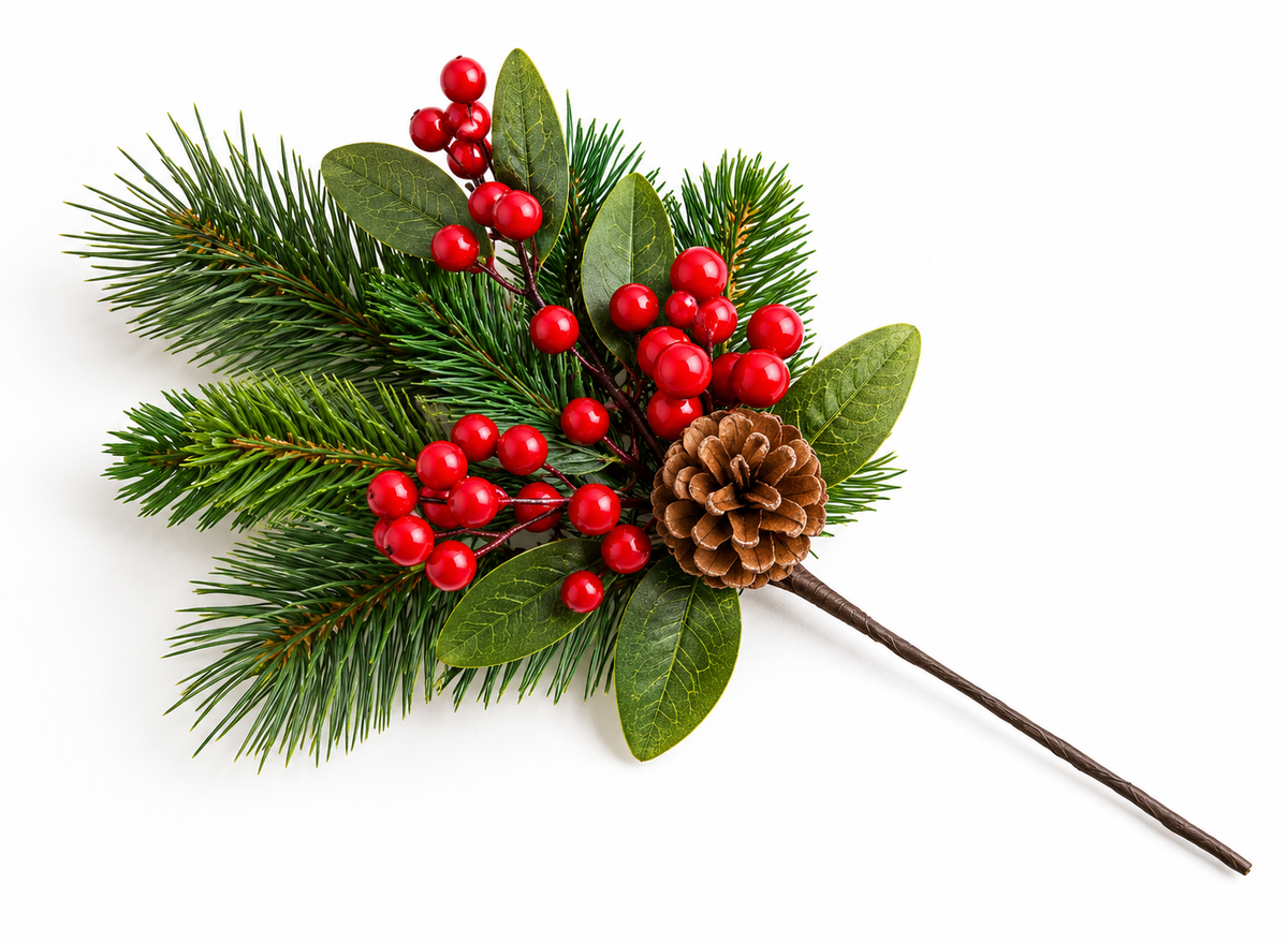 Mixed Pine Berry Magnolia Pine Cone Spray