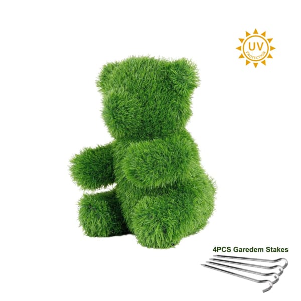 Bear Topiary Artificial Grass  UV,14"H