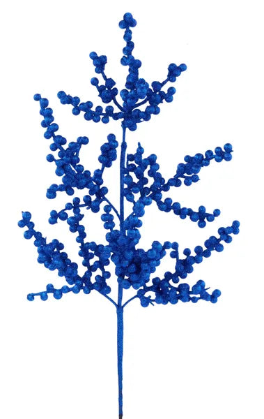 27"L GLITTER BERRY SPRAY ROYAL BLUE