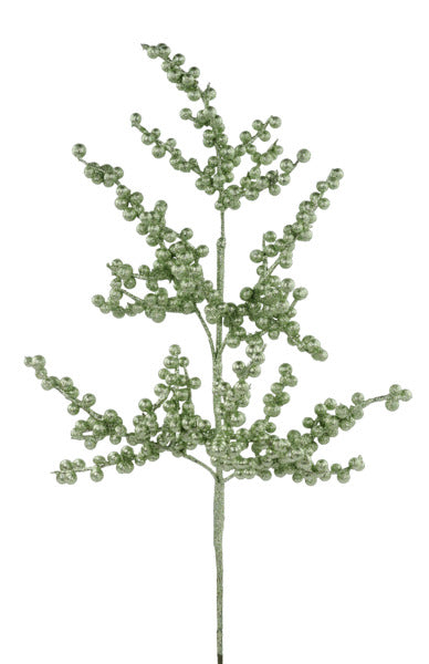 27"L GLITTER BERRY SPRAY SAGE GREEN - Burlap and Bling Decor