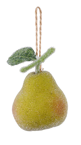 3.5" BEADED PEAR - Burlap and Bling Decor