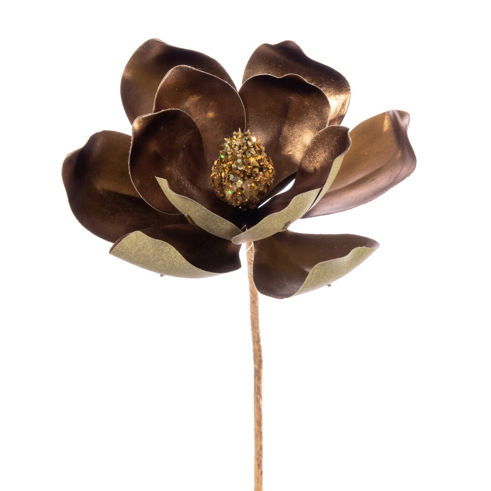 3" Artificial Copper Magnolia Pick