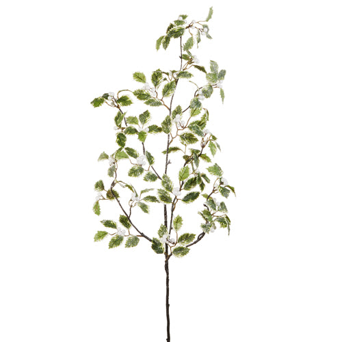 45" Iced Mixed Holly Branch - Burlap and Bling Decor