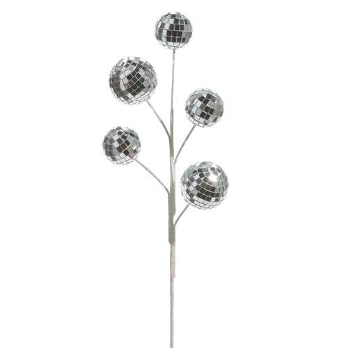 16.5" Silver Disco Ball Pick - Burlap and Bling Decor