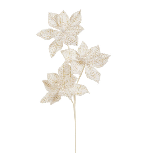 25" TWEED AND PEARL POINSETTIA SPRAY