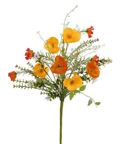 19.5"L MIXED POPPY BUSH TT ORANGE/YELLOW