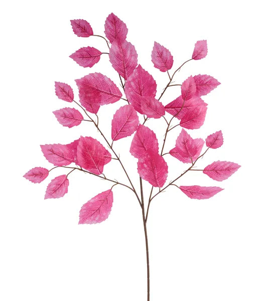 28"L ROSE LEAF SPRAY 12PC/BUNDLE, HOT PINK - Burlap and Bling Decor