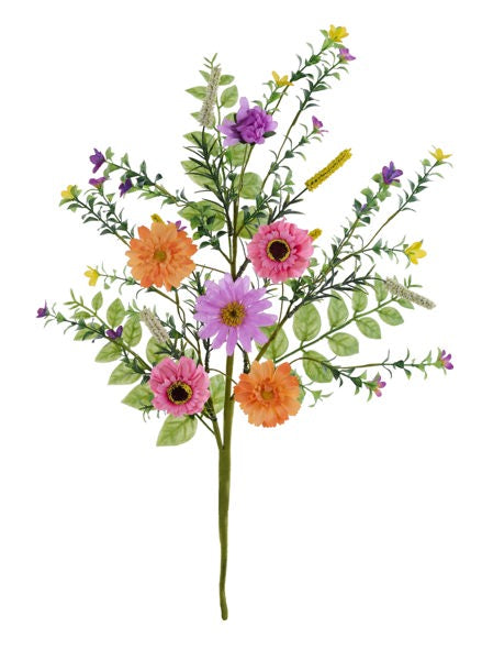 27"L DAISY/FLOWER/LEAF SPRAY PINK/LAVENDER/LT ORANGE