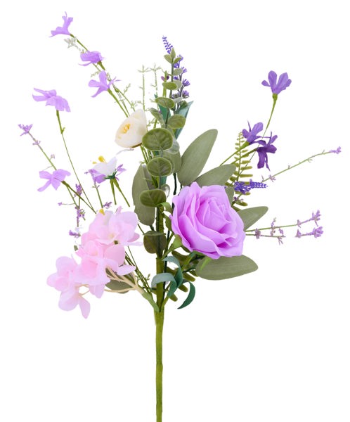 19"L ROSE/HYDRANGEA FLOWER SPRAY LAVENDER/PINK/CREAM - Burlap and Bling Decor