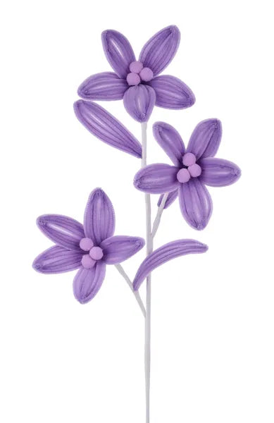 27"L CHENILLE FLOWER SPRAY LAVENDER - Burlap and Bling Decor