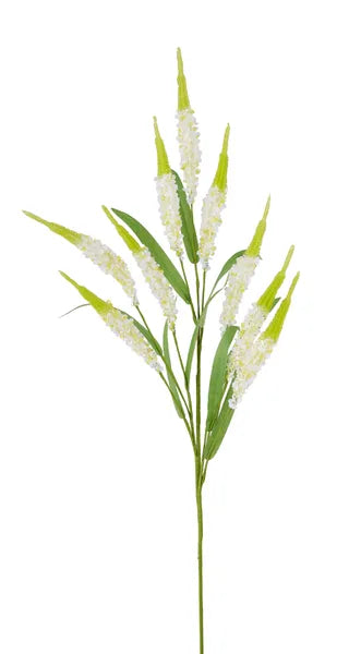 33"L MINI STYRO BEAD SALVIA SPRAY CREAM - Burlap and Bling Decor