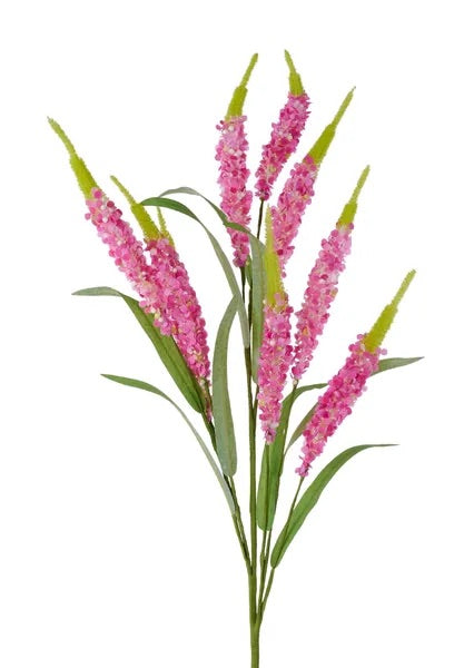 33"L MINI STYRO BEAD SALVIA SPRAY PINK/CREAM - Burlap and Bling Decor