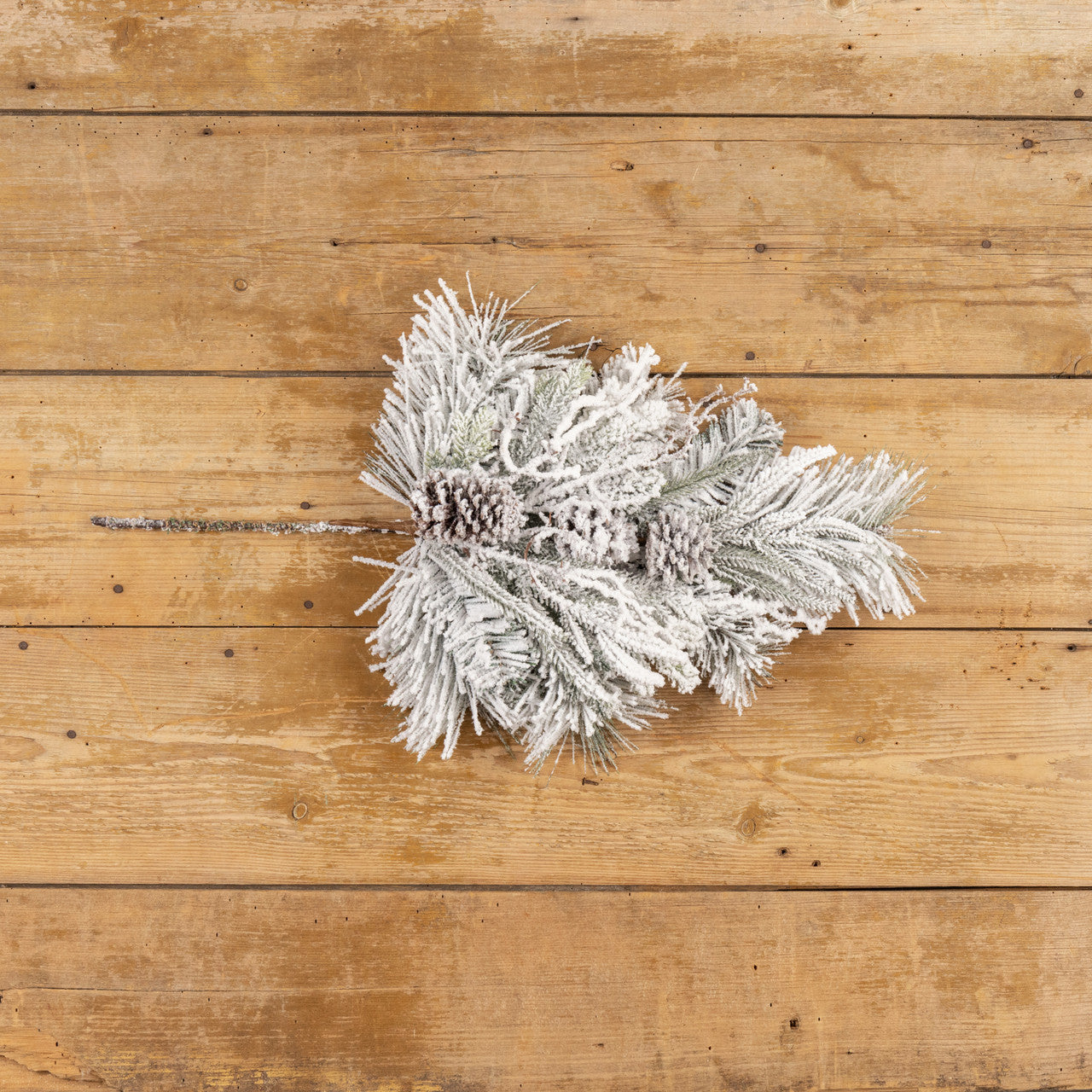 28" HEAVILY FLOCKED PINE SPRAY - Burlap and Bling Decor
