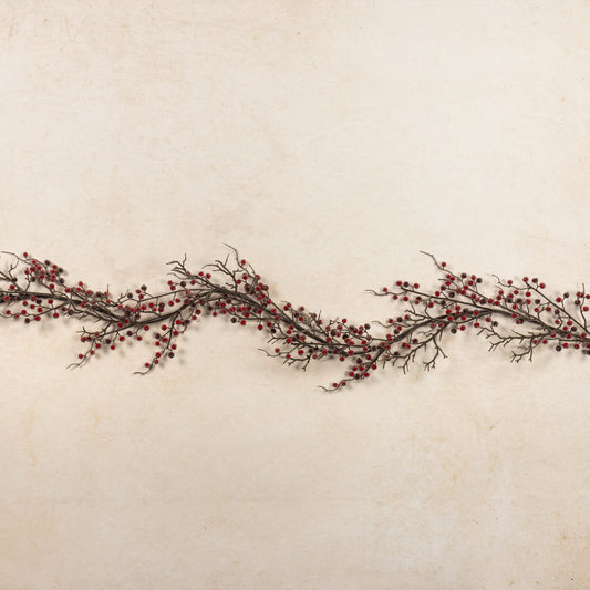 6' FROZEN RED BERRY GARLAND - Burlap and Bling Decor