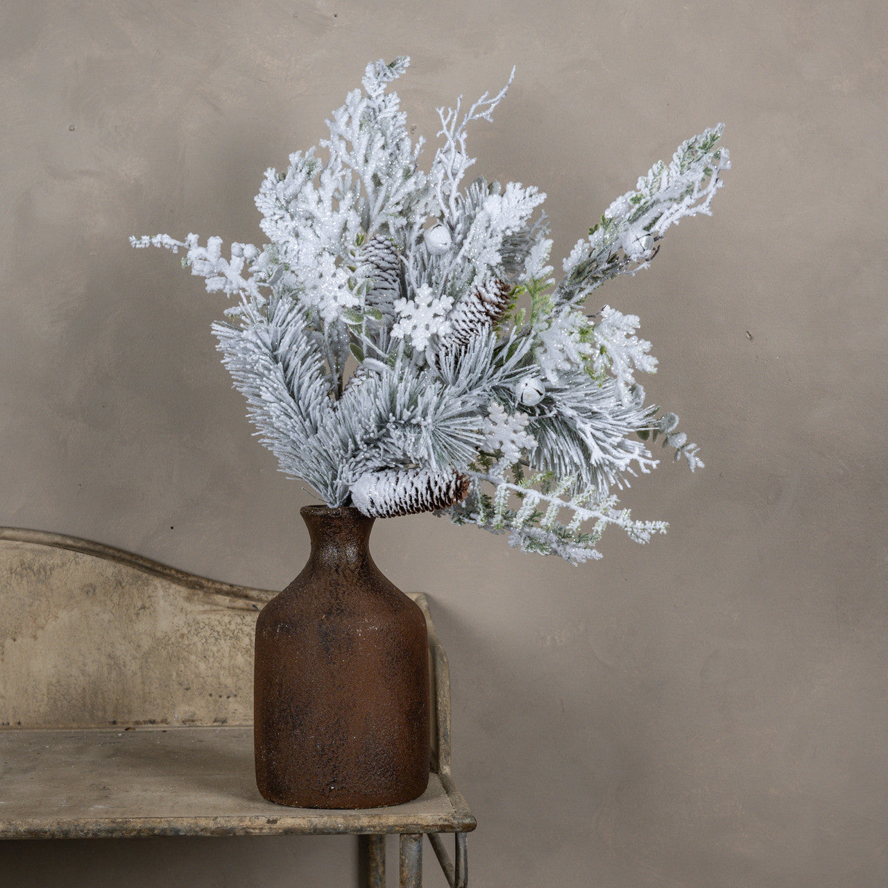 29" SNOWY PINE W/ PINECONE - Burlap and Bling Decor