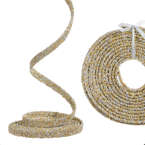 15' X .5" Gold Beaded Garland - Burlap and Bling Decor