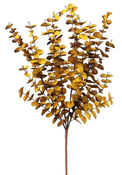 23"L EVA EUCALYPTUS BUSH LIGHT BROWN/MUSTARD - Burlap and Bling Decor