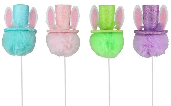 18"H BUNNY/EAR/HAT CHOOSE ONE : PNK/LAV/BLU/GRN - Burlap and Bling Decor