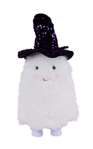 16"H X 7.5"W FLEECE GHOST WHITE/PURPLE - Burlap and Bling Decor