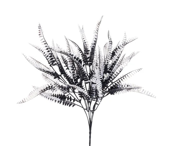 16"L FERN BUSH BLACK/WHITE - Burlap and Bling Decor