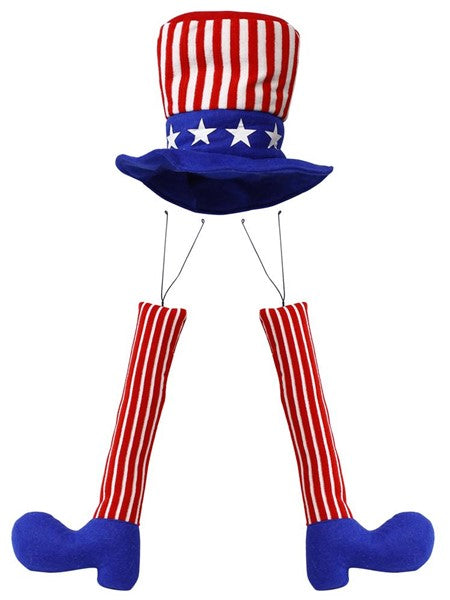 3 PC 21"H UNCLE SAM DECOR KIT RED/WHITE/BLUE - Burlap and Bling Decor