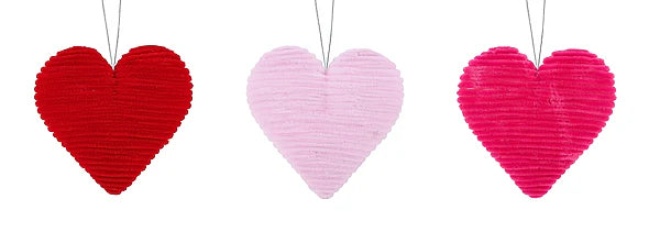 8"L X 8"W PIPE CLEANER HEART 3 ASST RED, PNK, HT PNK - Burlap and Bling Decor