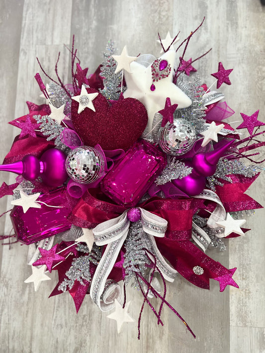 White and Pink Star Wreath