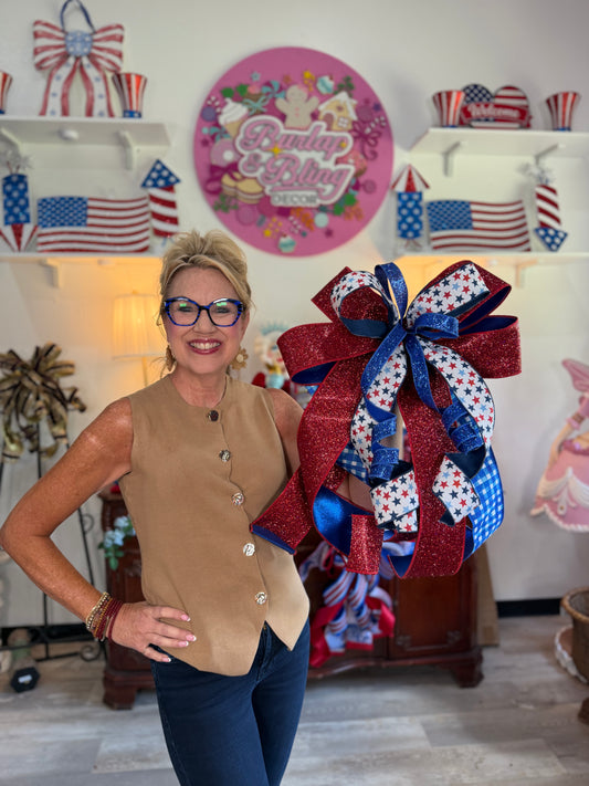 Big Red Patriotic Bow