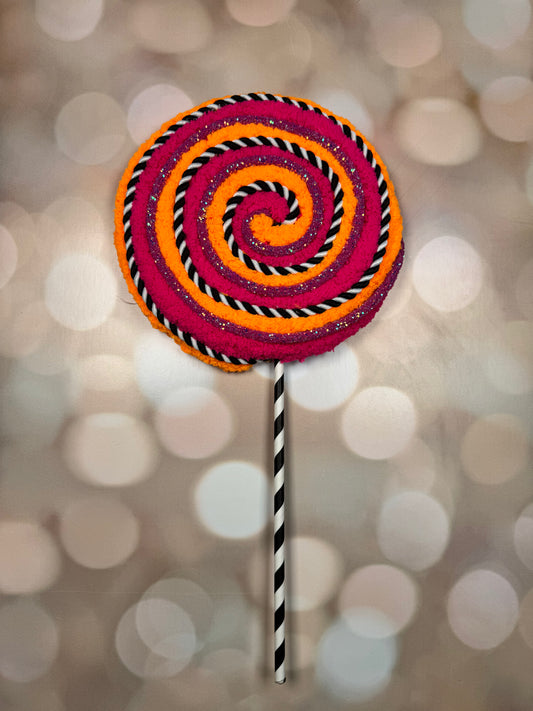 Halloween Pink and Orange Lollipop - Burlap and Bling Decor