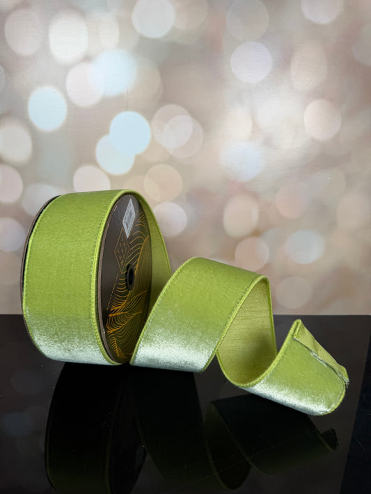 2.5"x10yd Celadon Velvet Dupion Ribbon