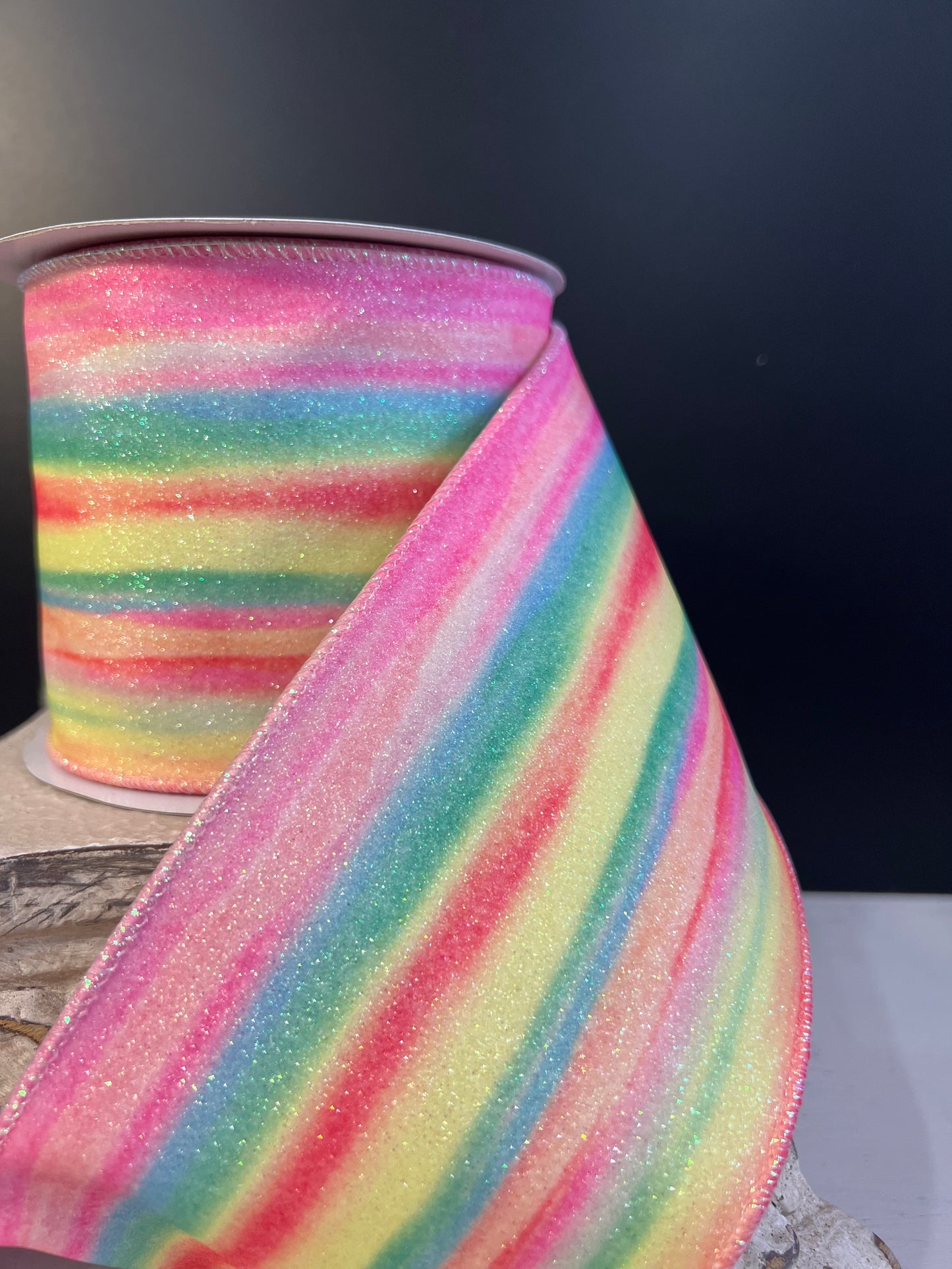 4"x10ydWatercolor Candy Stripe Ribbon
