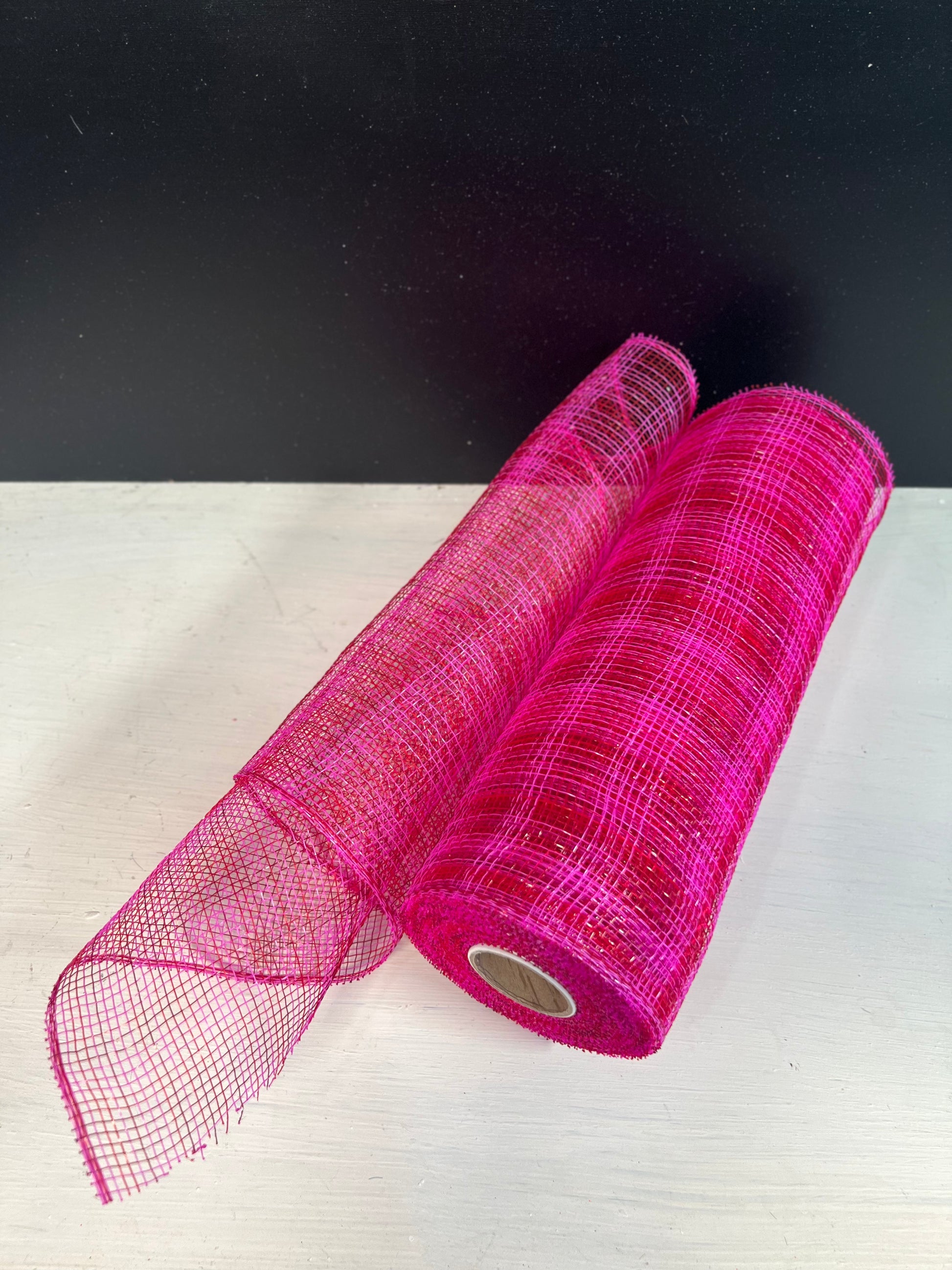 10"X10YD MULTI STRIPE MESH HOT PINK - Burlap and Bling Decor