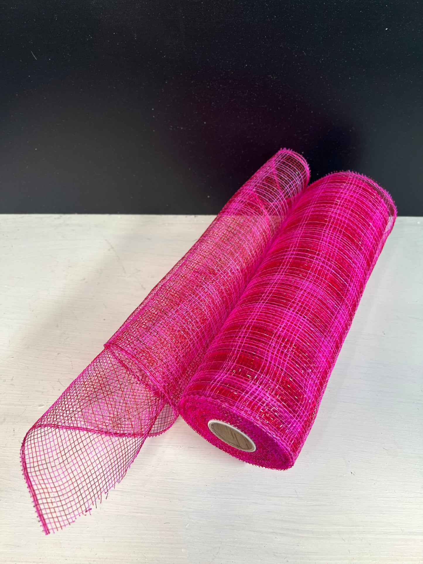 10"X10YD MULTI STRIPE MESH HOT PINK - Burlap and Bling Decor