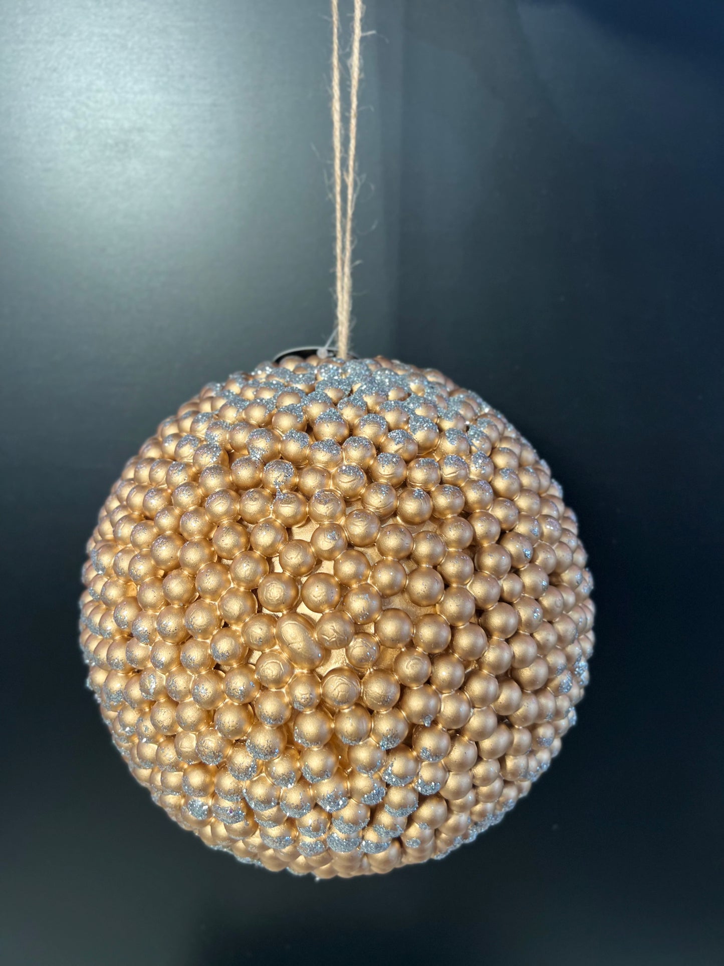 Large Gooseberry Ball Ornament Shiny - Gold 8" - Burlap and Bling Decor