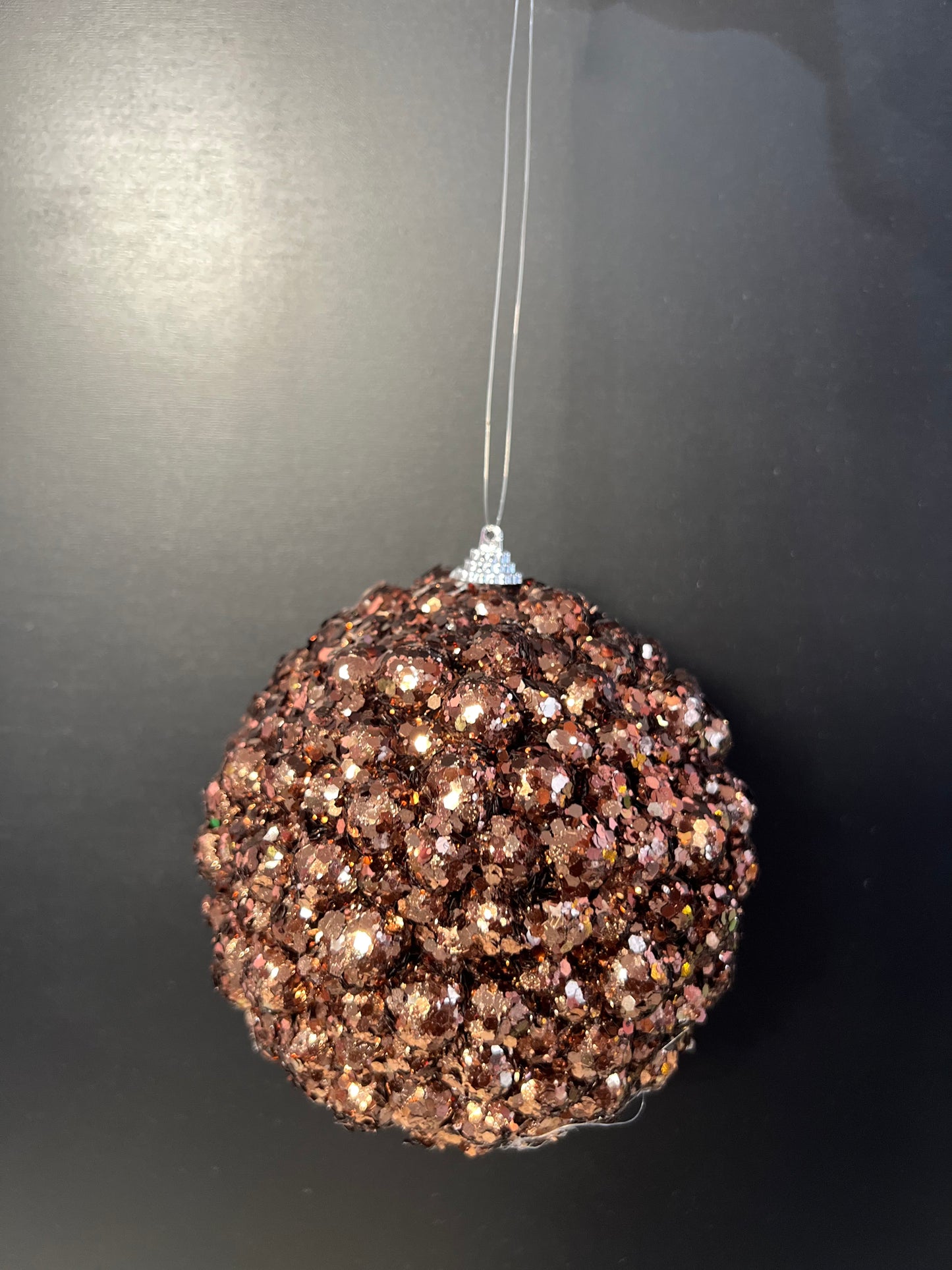 Sequin Berry Ball Ornament 5" - Brown - Burlap and Bling Decor