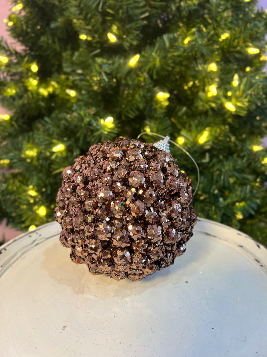 Sequin Berry Ball Ornament 5" - Brown - Burlap and Bling Decor