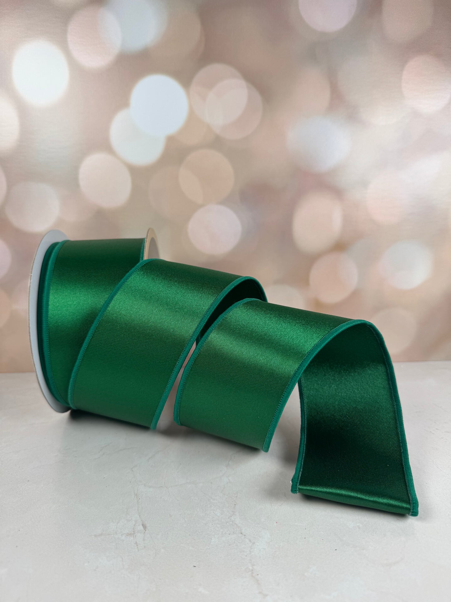 2.5"X10YD SATIN FUSED EMERALD GREEN